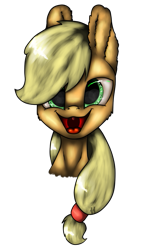 Size: 563x1000 | Tagged: safe, artist:11-shadow, derpibooru import, applejack, earth pony, pony, bust, female, open mouth, simple background, solo, transparent background