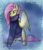 Size: 673x775 | Tagged: safe, artist:11-shadow, derpibooru import, fluttershy, pegasus, pony, clothes, cold, eyes closed, female, sitting, solo, sweater