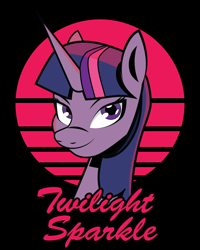 Size: 2400x3000 | Tagged: safe, artist:samoht-lion, derpibooru import, twilight sparkle, pony, bust, female, mare, portrait, solo, synthwave