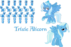 Size: 384x256 | Tagged: safe, artist:dismasvanraam, derpibooru import, trixie, alicorn, alicornified, race swap, simple background, solo, transparent background, trixiecorn