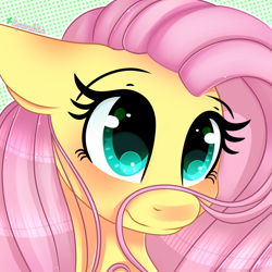 Size: 2000x2000 | Tagged: safe, artist:2pandita, derpibooru import, fluttershy, pegasus, pony, adorable face, bust, cute, daaaaaaaaaaaw, female, floppy ears, high res, looking at you, mare, portrait, shyabetes, solo, stray strand, three quarter view, weapons-grade cute