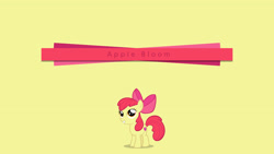 Size: 2560x1440 | Tagged: safe, artist:axelp, derpibooru import, apple bloom, earth pony, apple bloom's bow, female, filly, hair bow, red mane, wallpaper, yellow coat