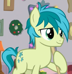 Size: 589x606 | Tagged: safe, derpibooru import, screencap, sandbar, earth pony, the hearth's warming club, cropped, solo