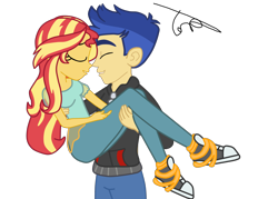 Size: 2234x1600 | Tagged: safe, artist:gmaplay, derpibooru import, flash sentry, sunset shimmer, equestria girls, converse, female, flashimmer, male, shipping, shoes, simple background, straight, transparent background