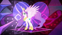 Size: 3840x2160 | Tagged: safe, artist:laszlvfx, artist:orin331, derpibooru import, edit, princess flurry heart, alicorn, pony, cutie mark, female, high res, mare, older, older flurry heart, solo, wallpaper, wallpaper edit