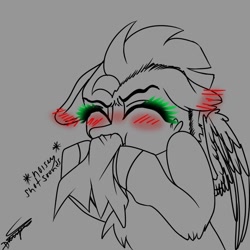 Size: 828x828 | Tagged: safe, artist:danipie, derpibooru import, oc, oc:duk, bird, duck, duck pony, pegasus, blowing nose, nose blowing, quack, quak, sick, solo