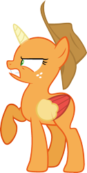 Size: 983x1945 | Tagged: safe, artist:pegasski, derpibooru import, oc, oc only, alicorn, pony, horse play, alicorn oc, angry, bald, base, eyelashes, freckles, gritted teeth, hat, horn, open mouth, raised hoof, simple background, solo, transparent background, two toned wings, wings