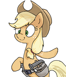 Size: 1132x1308 | Tagged: safe, artist:nendo, derpibooru import, applejack, earth pony, pony, cute, female, freckles, hammer, jackabetes, simple background, white background