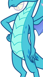 Size: 1473x2629 | Tagged: safe, derpibooru import, edit, princess ember, dragon, school daze, belly, cropped, dragoness, female, hands on hip, pictures of bellies, simple background, solo, transparent background, vector, vector edit