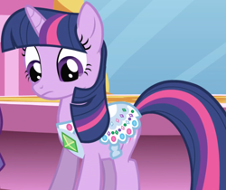 Size: 1648x1387 | Tagged: safe, derpibooru import, screencap, twilight sparkle, unicorn twilight, pony, unicorn, friendship is magic, cropped, female, gem saddle twilight, mare, saddle, solo, tack