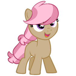 Size: 1000x1000 | Tagged: safe, artist:rubyg242, derpibooru import, oc, oc:cinnamon apple, earth pony, pony, female, filly, magical lesbian spawn, offspring, parent:babs seed, parent:silver spoon, simple background, solo, transparent background