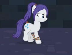 Size: 1236x938 | Tagged: safe, artist:agrol, derpibooru import, rarity, earth pony, alternate hairstyle, female, let's start the game, race swap, solo