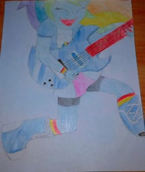 Size: 1836x2174 | Tagged: safe, derpibooru import, rainbow dash, equestria girls, rainbow rocks, photo, traditional art