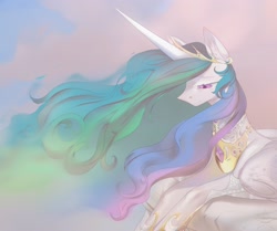 Size: 2560x2145 | Tagged: safe, artist:peacheb_o, derpibooru import, princess celestia, alicorn, pony, female, jewelry, lying down, mare, peytral, prone, solo, tiara