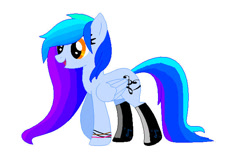 Size: 685x443 | Tagged: safe, artist:raspberrycream12, derpibooru import, oc, oc only, oc:music note, pegasus, pegasus oc, simple background, solo, white background, wings
