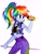 Size: 2322x3083 | Tagged: safe, artist:liaaqila, derpibooru import, rainbow dash, equestria girls, alternate hairstyle, awesome, buckball fan gear rainbow dash, clothes, cute, dashabetes, female, gameloft interpretation, jacket, midriff, pants, ponytail, simple background, solo, sports bra, sweatpants, white background