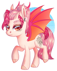 Size: 1024x1280 | Tagged: safe, artist:sadelinav, derpibooru import, oc, oc only, bat pony, pony, female, horns, mare, simple background, solo, transparent background