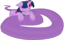 Size: 11339x7087 | Tagged: safe, artist:suspega, artist:tiwake, derpibooru exclusive, derpibooru import, twilight sparkle, lamia, original species, pony, unicorn, .svg available, absurd resolution, cute, female, lamiafied, mare, onomatopoeia, simple background, sleeping, solo, sound effects, species swap, tail pillow, transparent background, twiabetes, twilamia, twilight snakle, vector, wingless, zzz