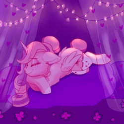 Size: 3000x3000 | Tagged: safe, artist:h0rsefeathers, derpibooru import, oc, pony, bed, lying down, solo