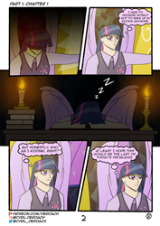 Size: 1000x1415 | Tagged: safe, artist:cyril_deroach, derpibooru import, twilight sparkle, human, fanfic:tales from equestria, comic, humanized