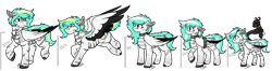 Size: 2172x572 | Tagged: safe, artist:rokosmith26, derpibooru import, oc, oc only, oc:rokosmith, oc:rulu, demon, pegasus, pony, angry, belly fluff, chest fluff, chin fluff, coat markings, collar, colored wings, crying, duo, duo female, ear fluff, fangs, female, females only, filly, floppy ears, fluffy, hair accessory, happy, heterochromia, horn, jewelry, long hair, long mane, mare, multicolored wings, necklace, orb, pendant, sad, short hair, short mane, simple background, slave collar, spirit, spread wings, stand, tears of fear, tears of joy, tied up, transparent background, tribal marking, wing fluff, wings, younger
