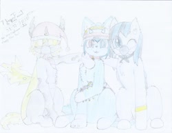 Size: 2196x1696 | Tagged: safe, artist:fliegerfausttop47, derpibooru exclusive, derpibooru import, king sombra, nurse redheart, princess celestia, oc, oc only, bat pony, cat, cat pony, original species, pony, unicorn, 2021 community collab, arm fluff, asexual, asexual pride flag, asexuality, bandana, bat pony oc, bat wings, blind eye, bracelet, central heterochromia, cheek fluff, chest fluff, christmas, claws, clothes, coronavirus, covid-19, cute, cute little fangs, derpibooru community collaboration, electricity, electricity magic, face mask, fangs, female, fluffy, fluffy changeling, golden eyes, hat, helmet, heterochromia, holiday, holster, jewelry, leg fluff, male, mask, ocbetes, paws, pet tag, pride, pride flag, santa hat, scarf, shoulder fluff, simple background, sitting, sniper, tongue out, traditional drawing, venezuela, white background, wings, yellow changeling