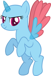 Size: 989x1463 | Tagged: safe, artist:pegasski, derpibooru import, oc, oc only, alicorn, pony, 2 4 6 greaaat, alicorn oc, bald, base, eyelashes, horn, rearing, simple background, smiling, solo, transparent background, two toned wings, wings