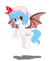 Size: 591x675 | Tagged: safe, artist:namaenonaipony, derpibooru import, bat pony, pony, crossover, female, mare, ponified, remilia scarlet, solo, touhou, vampire bat pony