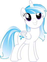 Size: 2139x2804 | Tagged: safe, artist:alinadreams00, derpibooru import, oc, oc:princess crystal, alicorn, adolescence, alicorn oc, horn, looking at you, smiling at you, solo, vector, wings