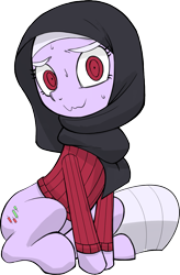 Size: 787x1200 | Tagged: safe, artist:tehwatever, derpibooru import, oc, oc only, earth pony, 2021 community collab, derpibooru community collaboration, hijab, simple background, solo, transparent background