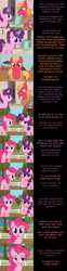 Size: 2000x8058 | Tagged: safe, artist:mlp-silver-quill, derpibooru import, big macintosh, pinkie pie, sugar belle, earth pony, pony, unicorn, comic:pinkie pie says goodnight, apple, barrel, blushing, cart, comic, female, fence, food, implied applejack, male, our town, shipping, straight, sugarmac, sweet apple acres, that pony sure does love big mac, tree, yoke
