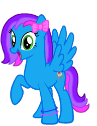 Size: 927x1200 | Tagged: safe, artist:rainbows2424, derpibooru exclusive, derpibooru import, oc, oc only, oc:azure acrylic, pegasus, pony, bow, bracelet, cute, hair bow, jewelry, simple background, solo, transparent background