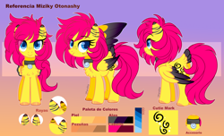 Size: 6514x3956 | Tagged: safe, artist:2pandita, derpibooru import, oc, oc:iziky otonashy, pegasus, pony, absurd resolution, female, mare, reference sheet, solo, two toned wings, wings