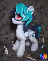 Size: 2304x2929 | Tagged: safe, artist:1stastrastudio, derpibooru import, oc, oc:delta vee, pony, irl, photo, plushie, rocket, satellite, solo, toy