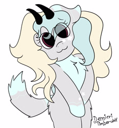 Size: 2800x3000 | Tagged: safe, artist:demitri, derpibooru import, oc, oc:wulfie shy, pegasus, pony, :3, big eyes, chest fluff, eye clipping through hair, freckles, horns, signature, solo, wings