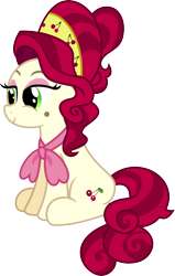 Size: 3000x4716 | Tagged: safe, artist:jeatz-axl, derpibooru import, cherry jubilee, earth pony, pony, female, mare, simple background, sitting, solo, transparent background, vector