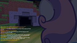 Size: 1246x701 | Tagged: safe, artist:jan, derpibooru import, edit, sweetie belle, cave, don't mine at night, haiku, implied button mash, implied diamond tiara, implied kettle corn, implied skeedaddle, minecraft, text