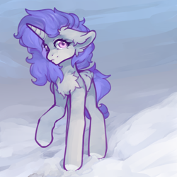 Size: 2520x2520 | Tagged: safe, artist:jackselit, derpibooru import, oc, alicorn, alicorn oc, horn, snow, wings, winter