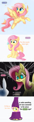 Size: 1016x3608 | Tagged: safe, artist:aureai, artist:cyanlightning, artist:moonbrony, artist:renokim, derpibooru import, edit, editor:fluttershyisnot adoormat, angel bunny, fluttershy, butterfly, pegasus, pony, fluttertree, flying, meme, pokémon, stare, the stare