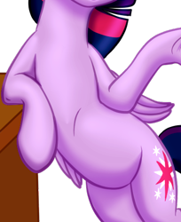 Size: 393x482 | Tagged: safe, artist:silfoe, artist:vasillium, derpibooru import, edit, twilight sparkle, twilight sparkle (alicorn), alicorn, pony, belly, bipedal, bipedal leaning, cropped, leaning, pictures of bellies, royal sketchbook, simple background, solo, transparent background