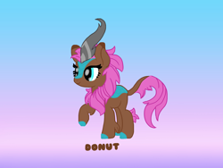 Size: 2048x1536 | Tagged: safe, artist:featherfur, derpibooru import, oc, oc:donut, kirin, pony, brown fur, fursona, kirin oc, kirin-ified, pink mane, ponified, species swap