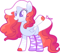 Size: 2473x2207 | Tagged: safe, artist:kurosawakuro, derpibooru import, oc, pegasus, pony, clothes, female, magical lesbian spawn, mare, offspring, parent:pinkie pie, parent:rainbow dash, parents:pinkiedash, simple background, socks, solo, transparent background, two toned wings, wings