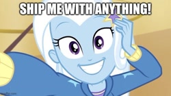 Size: 640x359 | Tagged: safe, derpibooru import, edit, edited screencap, screencap, trixie, better together, do it for the ponygram!, equestria girls, implied shipping, text