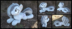 Size: 4313x1754 | Tagged: safe, artist:peruserofpieces, derpibooru import, marble pie, earth pony, pony, beanie (plushie), female, hair over one eye, lying down, mare, plushie, prone, smiling, smiling at you, tree