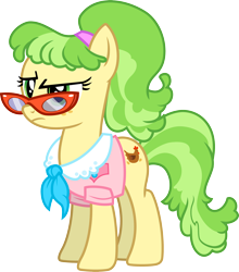 Size: 3000x3402 | Tagged: safe, artist:jeatz-axl, derpibooru import, chickadee, ms. peachbottom, earth pony, pony, clothes, female, glasses, mare, simple background, solo, transparent background, unamused, vector