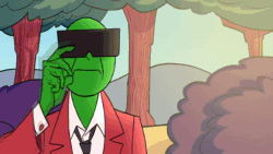 Size: 1920x1080 | Tagged: safe, artist:anontheanon, edit, oc, oc:anon, animated, bush, clothes, crystal castle, detailed background, exploitable, green screen, house, joe pesci, mp4, solo, sound, sunglasses, tales from the crypt, tie, tree, video, vulgar