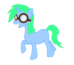 Size: 900x791 | Tagged: safe, artist:jelly_fash, derpibooru import, oc, oc only, pony, unicorn, goggles, simple background, solo