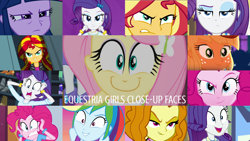 Size: 1960x1103 | Tagged: safe, derpibooru import, edit, edited screencap, editor:quoterific, screencap, adagio dazzle, applejack, fluttershy, pinkie pie, rainbow dash, rarity, sunset shimmer, twilight sparkle, better together, eqg summertime shorts, equestria girls, equestria girls (movie), forgotten friendship, legend of everfree, rainbow rocks, raise this roof, wake up!, wake up!: rainbow dash, faic, humane five, humane six