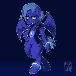 Size: 1920x1900 | Tagged: safe, artist:folie-a-trois, derpibooru import, oc, oc:steel mist, anthro, pegasus, unguligrade anthro, anthro oc, armband, clothes, female, jacket, jewelry, legband, mare, necklace, not luna, pegasus oc, wings