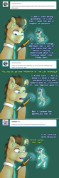 Size: 750x2254 | Tagged: safe, artist:fairyrave, derpibooru import, doctor whooves, oc, oc:neosurgeon, earth pony, pony, comic, doctor who, hologram, lovestruck derpy, male, necktie, sonic screwdriver, stallion, the doctor